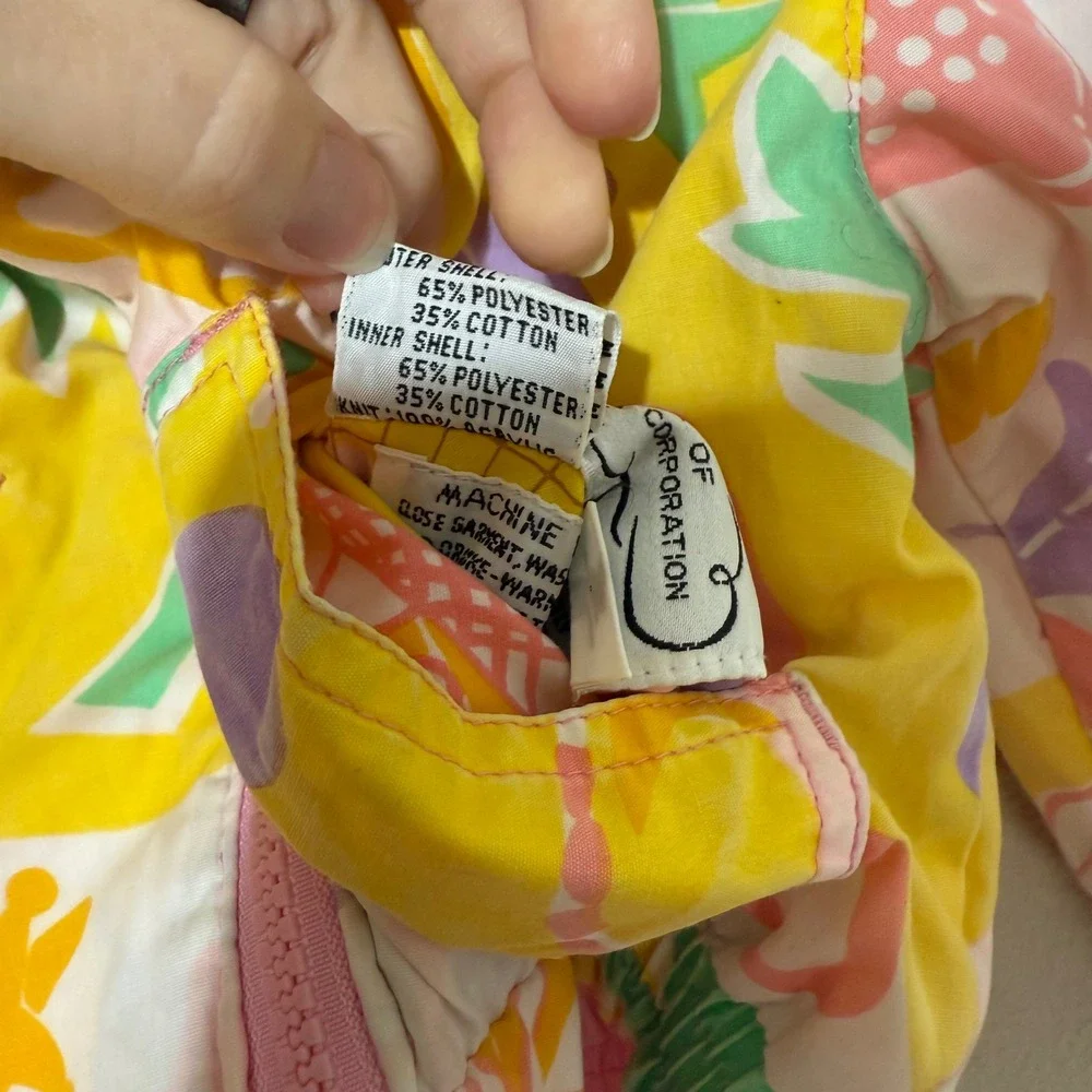 Vintage London Fog Toddler Girl 3T Reversible Pink Bomber Jacket 90's Multicolor - Picture 6 of 9